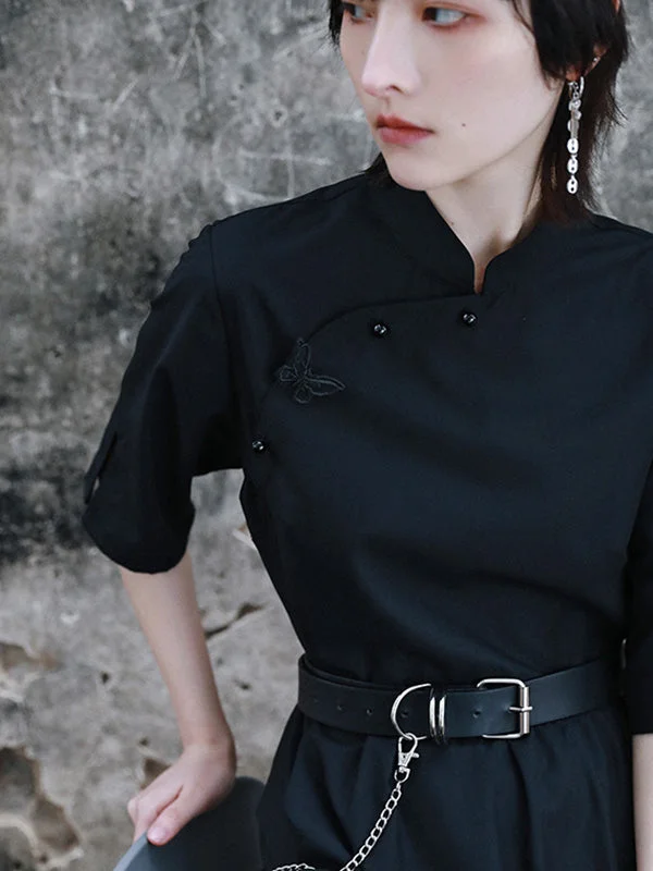 Vintage Asymmetric Buttoned Half Sleeves Cheongsams&Dress - Image 5