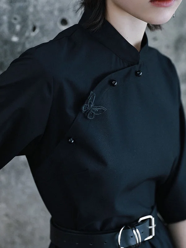 Vintage Asymmetric Buttoned Half Sleeves Cheongsams&Dress - Image 11